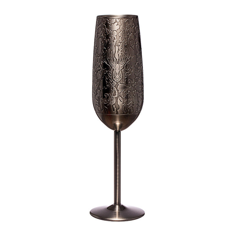 200 ml Edelstahl Champagnerglas Schwarzfarbiges Weinglas für Bar