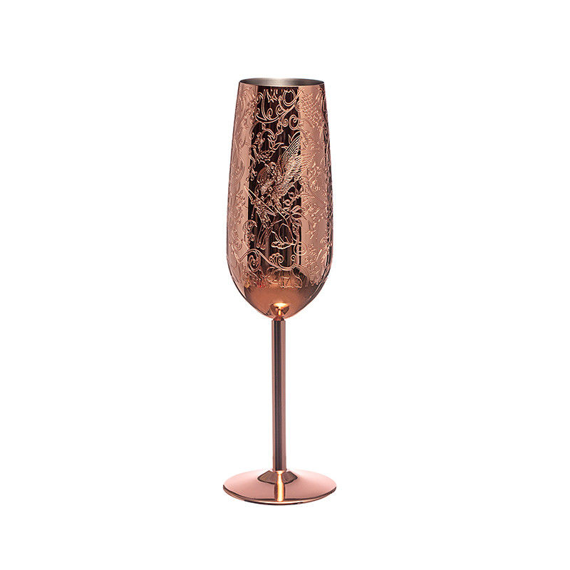 Gravierende Edelstahl Champagnerflöten Glas 200 ml Champagnergläser für Partys und Jahrestage