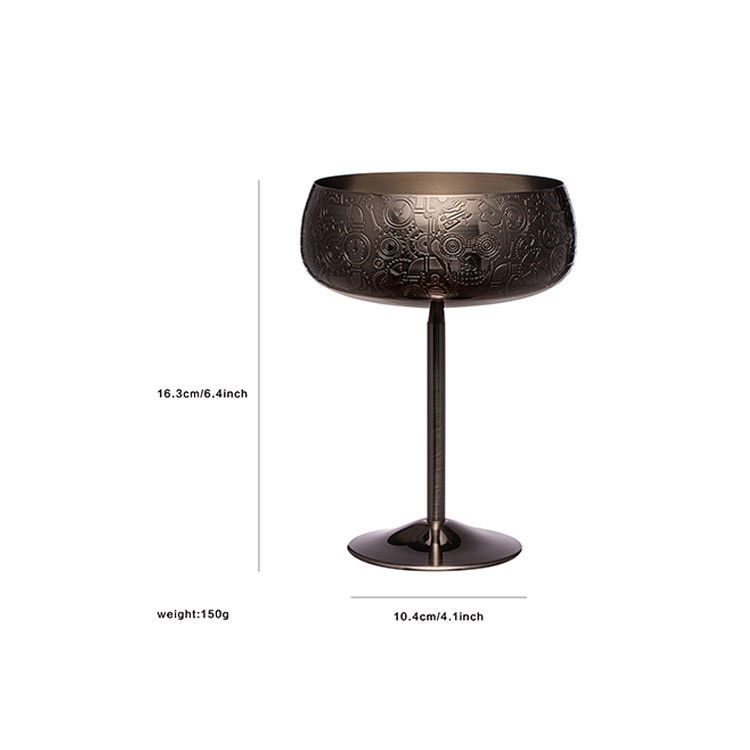 Edelstahl Martini Wein Glas 14OZ 4,1 * 6,4 Zoll mit breitem Boden