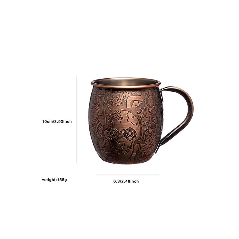 18 Oz Hammered Edelstahl Kupferbecher 304 Edelstahl Korrosionsbeständig