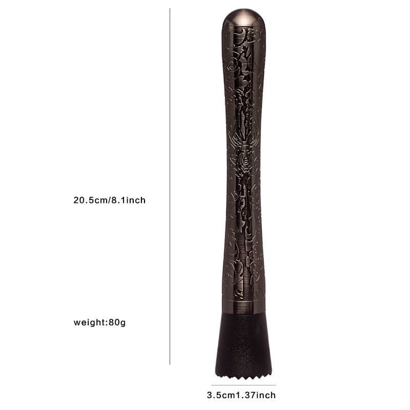 Schwarze Edelstahl-Muddler für Cocktails 8 Zoll Lang 1pc Fruchtbrenner Bar-Werkzeuge für zu Hause