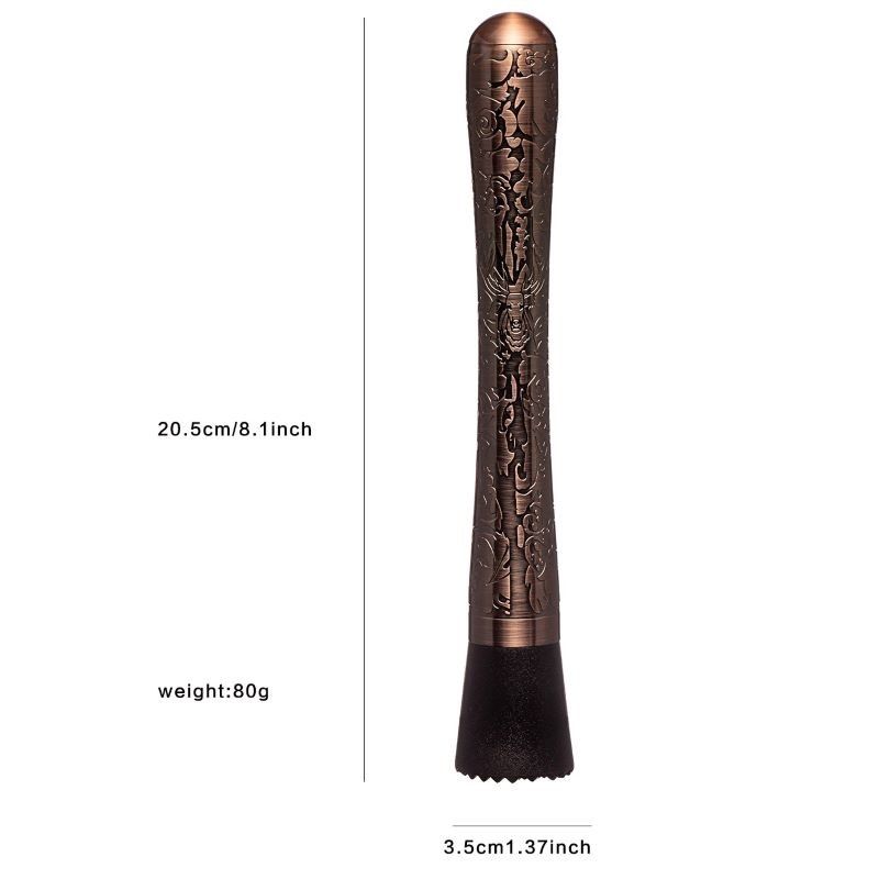 Stag Design 8 Zoll professionelle langlebige Edelstahl-Muddler Getränke Muddler Getränke Brecher für Cocktails