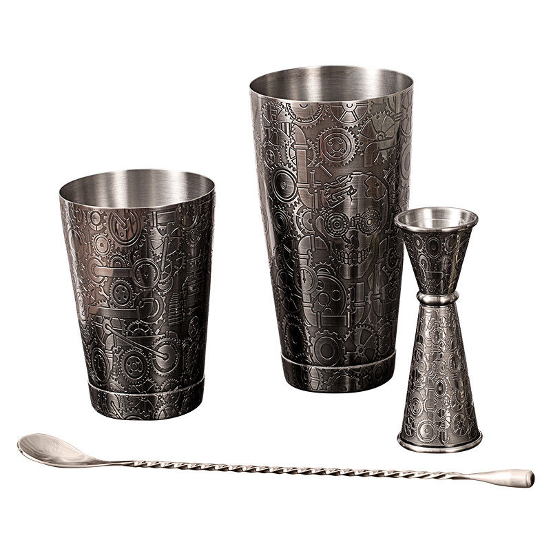 Antike schwarze Cocktailmischer-Set Barkeeper Kit Cocktailmischer-Set zum Mischen von Getränken
