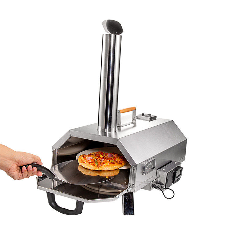 12-Zoll-Pizzoofen mit Holzverbrennung automatischer rotierender Outdoor-Pizzoofen für Hinterhof Camping