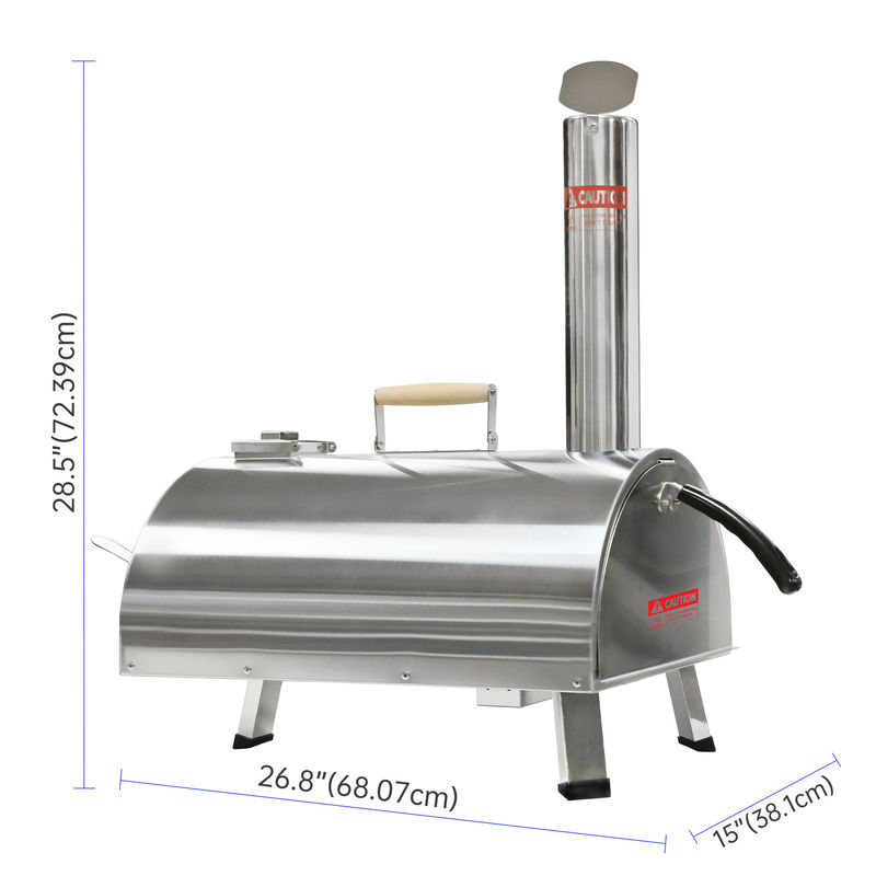 12 Zoll automatischer rotierender Outdoor-Pizzoofen Tragbarer Holz-Pizzoofen