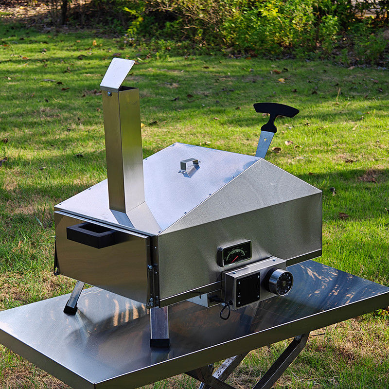 12 Zoll Outdoor Holz-Pellets-Pizza-Ofen mit Thermometer Holz-Brennen Pizza Stein & Peel Cutter